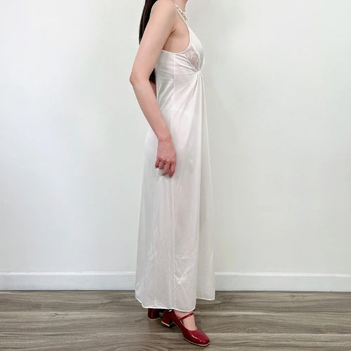 Lace Bust Detailing Slip Dress, Lingerie Maxi Night Gown