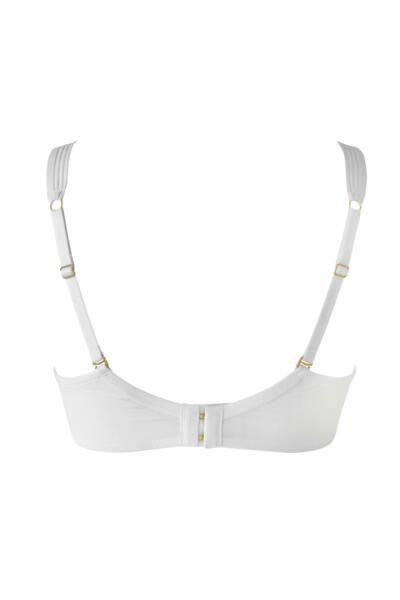 Stripe Plunge Underwired Bra - White