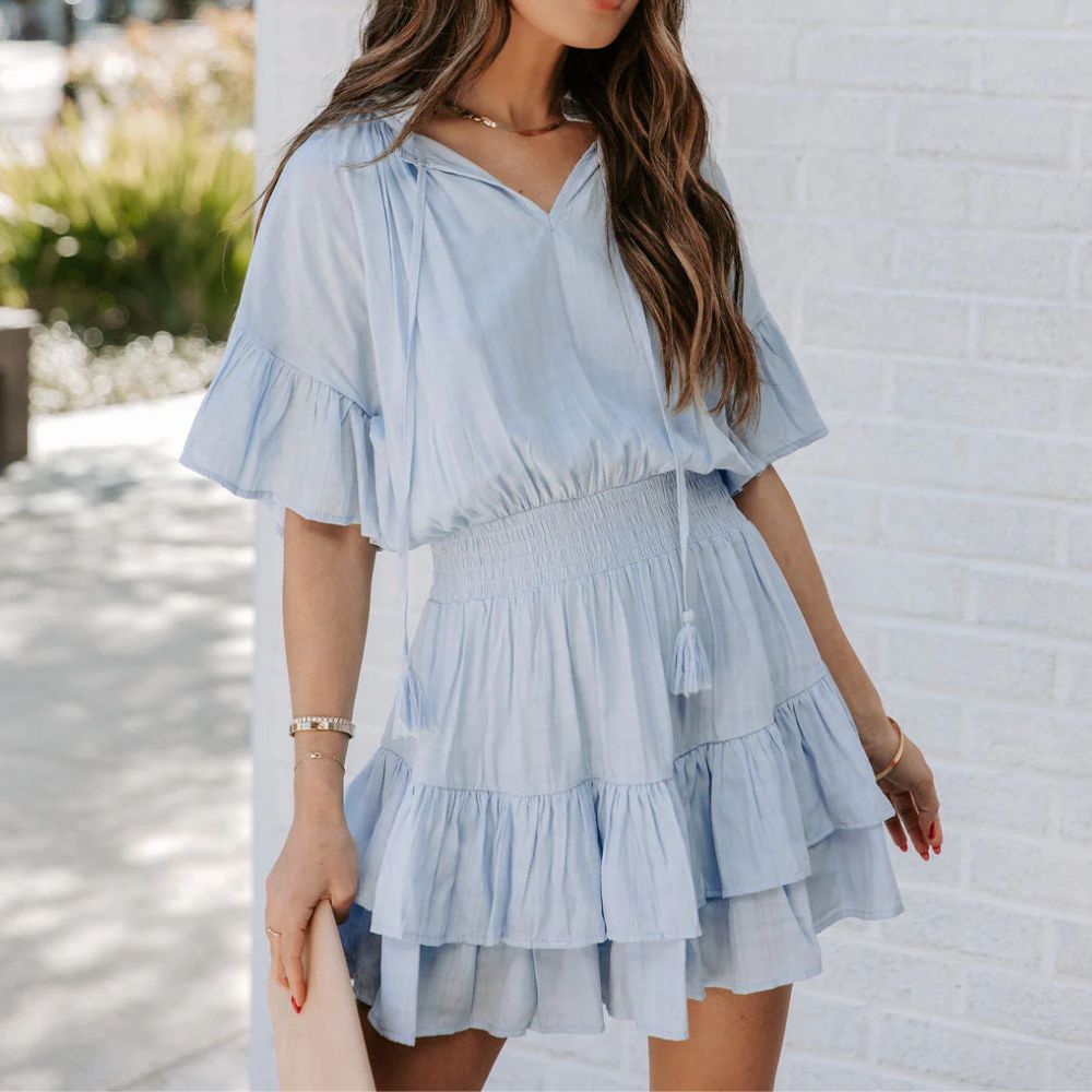 PEACH SKATER DRESS