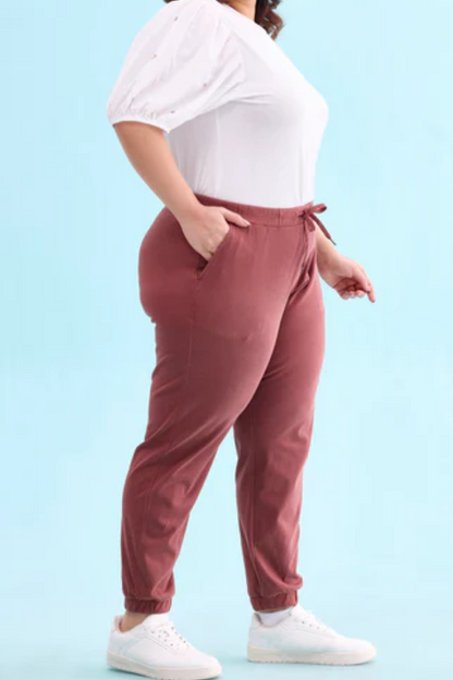 Women Solid Cuffed Joggers