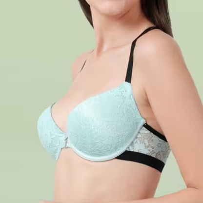 Susie Paradise Green Fancy Back Lace Front Open Bra